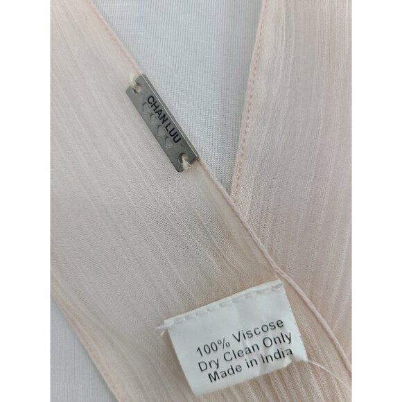 New Chan Luu Necktie Scarf Mauve Chalk Light Pink Viscose 2" x 33" - Picture 4 of 4